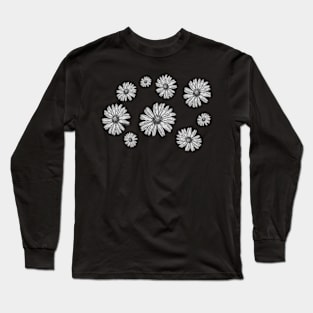 Floral Daisy Pattern - Stylish Long Sleeve T-Shirt